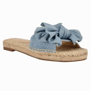 Nine West Bow Espadrille Slides - Blue - Ireland (TJ3820456)